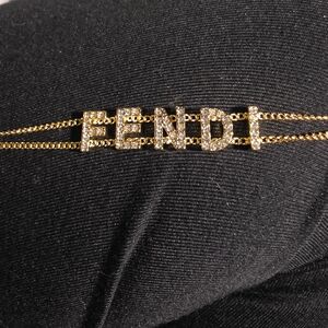 USED...Fendi Gold Bracelet with Crystal Accents